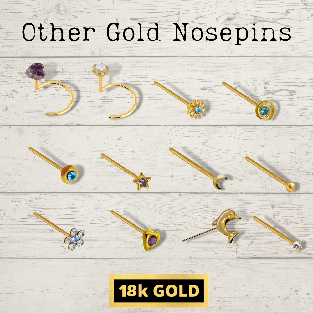 Plain gold hot sale nose stud